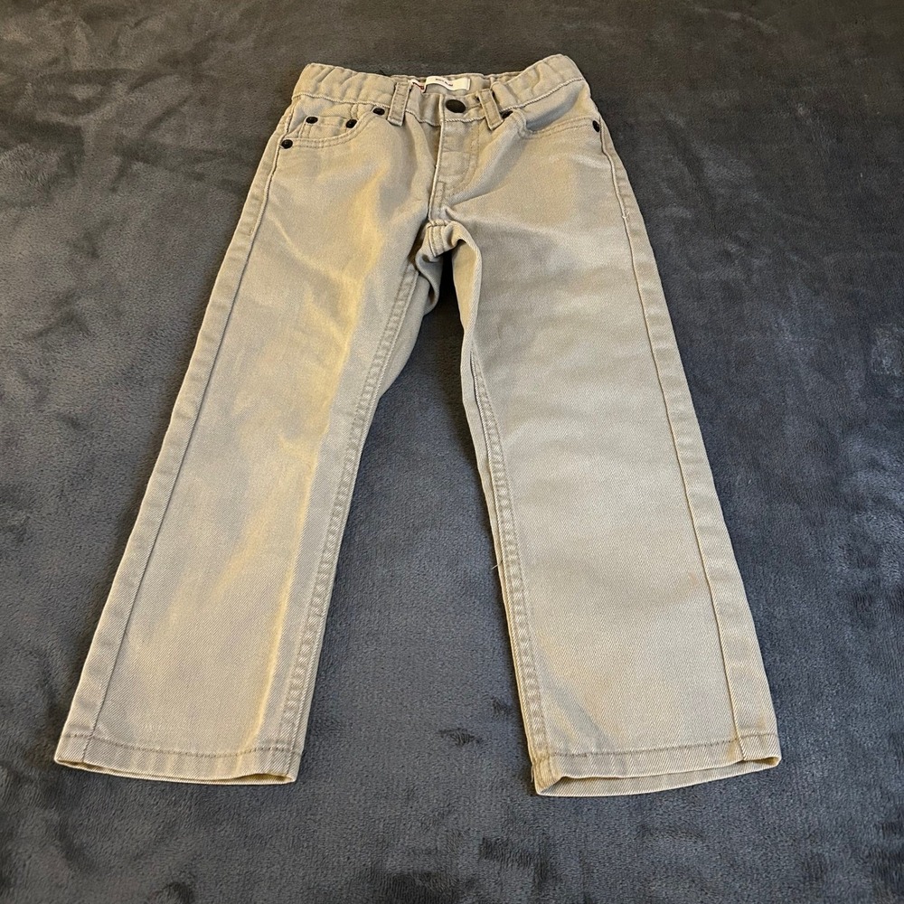 Levi 511 Slim Jeans Kids 4 Regular Khaki Tan Adjustable Waist Denim